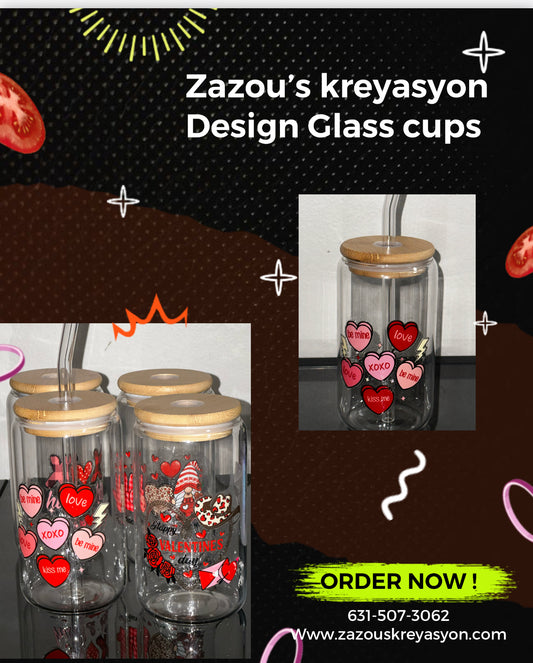 Glasses with lids and Straws